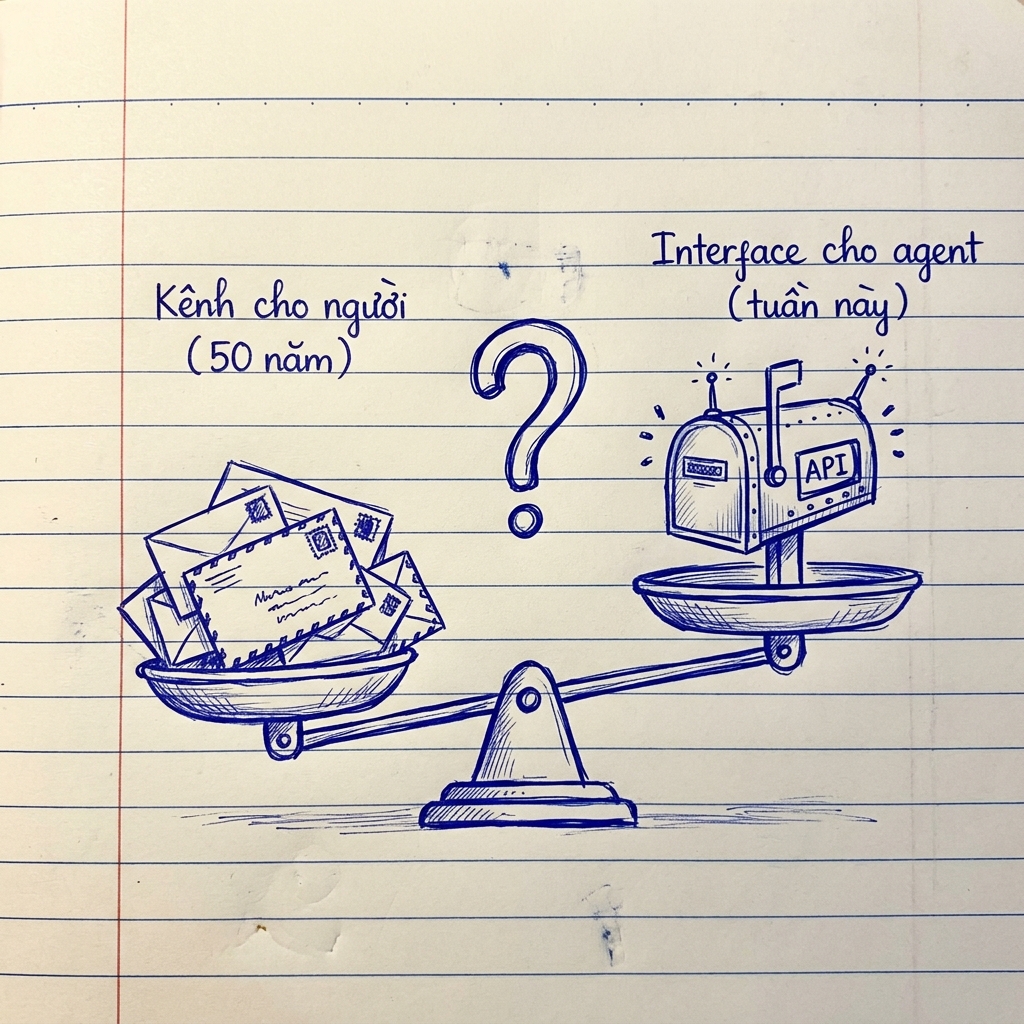 Câu hỏi không phải là 'dùng gì'. Câu hỏi là 'email của bạn đang phục vụ ai'.