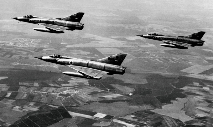 Tiêm kích Mirage của Israel trong Chiến tranh 6 ngày. Ảnh: IAF.