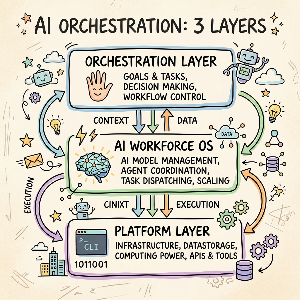 Kiến trúc 3 lớp cho lực lượng lao động AI