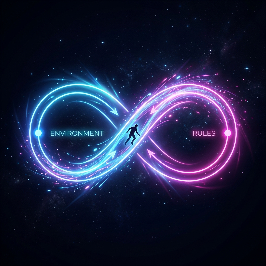 Vòng lặp giữa môi trường và luật chơi — chúng tạo ra và giữ chân nhau