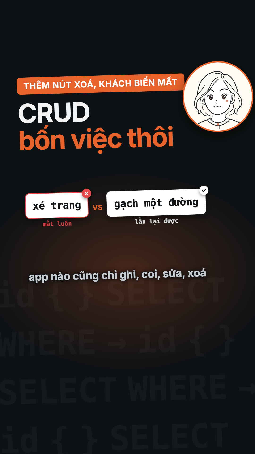 CRUD — bốn việc app nào cũng làm